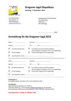 Dragoner-Jagd Diepoldsau Anmeldung f&uuml;r die Dragoner