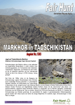 Jagd auf Tadschikische Markhor