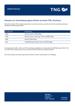 Hinweise zur Verwendung eigener Router an einem TNG