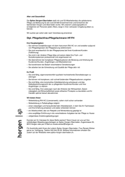 Dipl. Pflegefachfrau/Pflegefachmann HF/FH