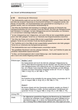 § 139 Berechnung der Höhenmasse 1 Die Gebäudehöhe ergibt sich