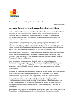 Intensive Zusammenarbeit gegen Umsatzsteuerbetrug