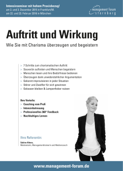 Auftritt und Wirkung - Management Forum Starnberg GmbH