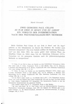zwei gedichte paul celans es war erde in ihnen und du