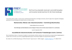 Die Firma Frey entwickelt, konstruiert und erstellt komplexe und