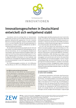Innovationsgeschehen in Deutschland entwickelt sich weitgehend