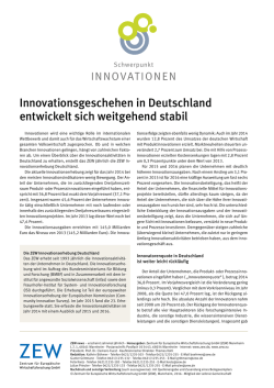 Innovationsgeschehen in Deutschland entwickelt sich weitgehend