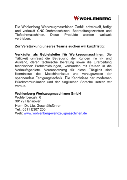 Die Wohlenberg Werkzeugmaschinen GmbH entwickelt, fertigt und