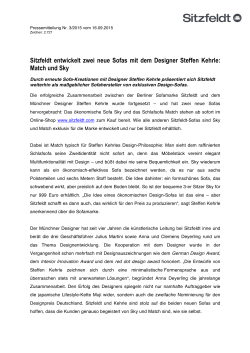 Sitzfeldt entwickelt zwei neue Sofas mit dem Designer Steffen