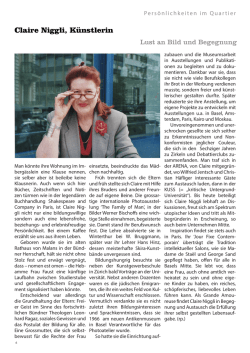 Claire Niggli, K&uuml;nstlerin