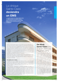 La clinique Sainte-Claire deviendra un EMS