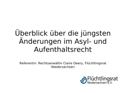 Präsentation Claire Deery - Flüchtlingsrat Niedersachsen