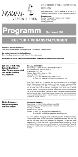 Programm Mai - August 2015