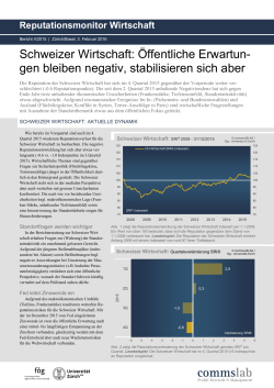 Schweizer Wirtschaft: Öffentliche Erwartun
