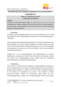 Einbeziehung eines negativen Kapitalkontos bei
