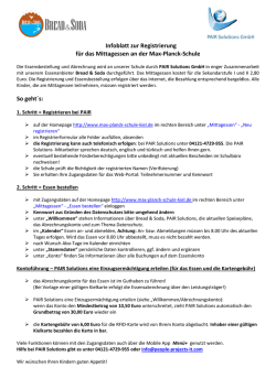 Infoblatt zur Registrierung f&uuml;r das Mittagessen an der Max