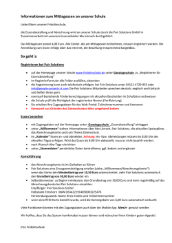 Informationen zum Mittagessen an unserer Schule