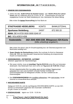 Information zum Thema &bdquo; M I T T A G E S S E N &bdquo;