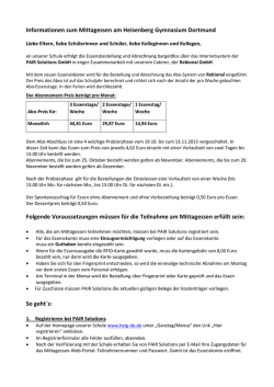 Informationen zum Mittagessen am Heisenberg Gymnasium Dortmund