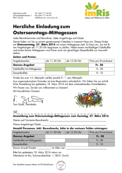 Herzliche Einladungzum Ostersonntags
