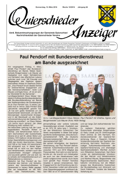 Paul Pendorf mit Bundesverdienstkreuz am Bande ausgezeichnet