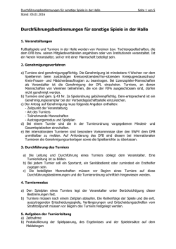 Durchf&uuml;hrungsbestimmungen Fu&szlig;ballspiele in der Halle