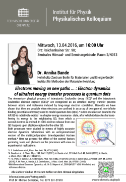 Institut f&uuml;r Physik Physikalisches Kolloquium