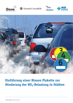Einf&uuml;hrung einer Blauen Plakette zur Minderung der NO2