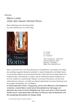 Marco Lodoli: Unter dem blauen Himmel Roms