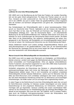 25.11.2015 Axel Troost Leitlinien für eine linke Wirtschaftspolitik DIE