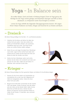 Yoga – In Balance sein