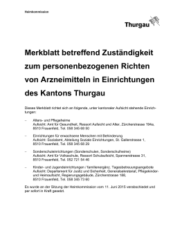Merkblatt Richten Arzneimittel in Einrichtungen im Kanton TG