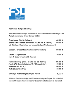 J&auml;hrlicher Mitgliedsbeitrag (Die H&ouml;he der Beitr&auml;ge richten sich nach
