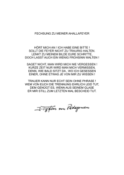 fechsung zu meiner ahallafeyer hört mich an ! ich habe eine bitte