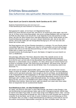 Erhöhtes Bewusstsein - Conrad Organisationen