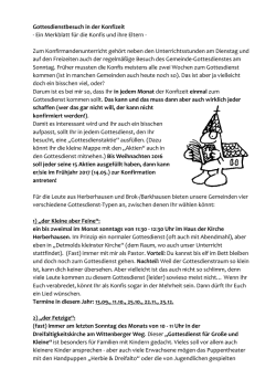 Gottesdienstbesuch in der Konfizeit