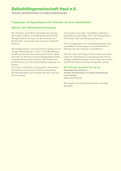 Informationsblatt Fragebogen - Selbsthilfegemeinschaft Haut eV