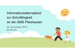 Informationselternabend zur Schulfähigkeit an der GMS Pliezhausen