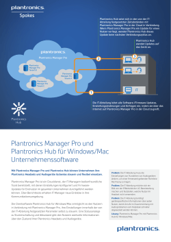 Plantronics Manager Pro und Plantronics Hub für Windows/Mac