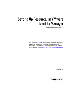 Setting Up Resources in VMware Identity Manager