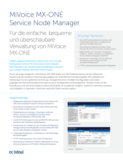 MiVoice MX-ONE Service Node Manager