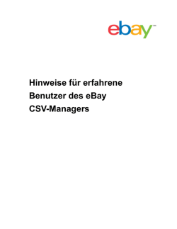 Hinweise f&uuml;r erfahrene Benutzer des eBay CSV