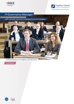IT-Governance-Manager - Frankfurt School of Finance & Management