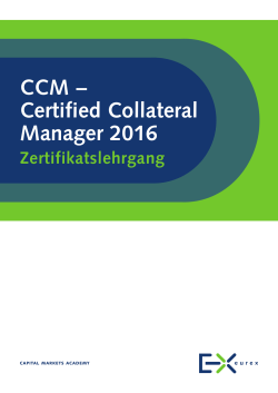 CCM – Certified Collateral Manager 2016