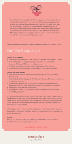 Portfolio Manager (m/w)