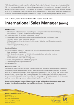 International Sales Manager (m/w)