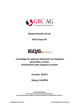 Researchstudie (Anno) EQS Group AG „Grundlage für weiteres