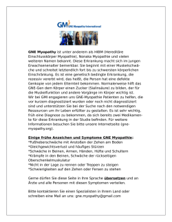 GNE Myopathy ist unter anderem als HIBM (Heredit&auml;re