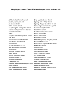 Wir pflegen unsere Geschäftsbeziehungen unter anderem mit: