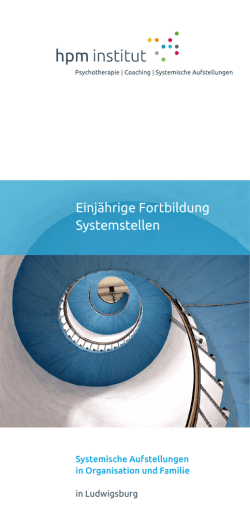Einj&auml;hrige Fortbildung Systemstellen